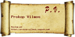 Prokop Vilmos névjegykártya